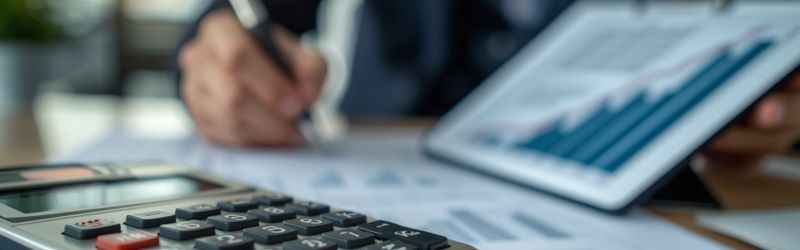 Consulenza e conteggio della indennità meritocratica per agenti di commercio a Teramo, dettaglio di calcolatrice professionale e documenti contrattuali.